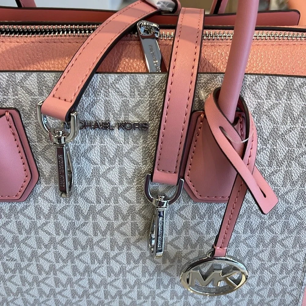 MICHAEL KORS
Mercer Medium Logo and Leather Belted Satchel
Primrose Multi 
NWT - Picture 10 of 16